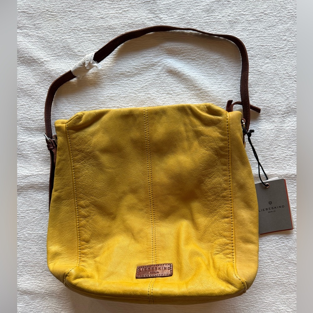 NWT Liebeskind Mustard Leather Shoulder Bag